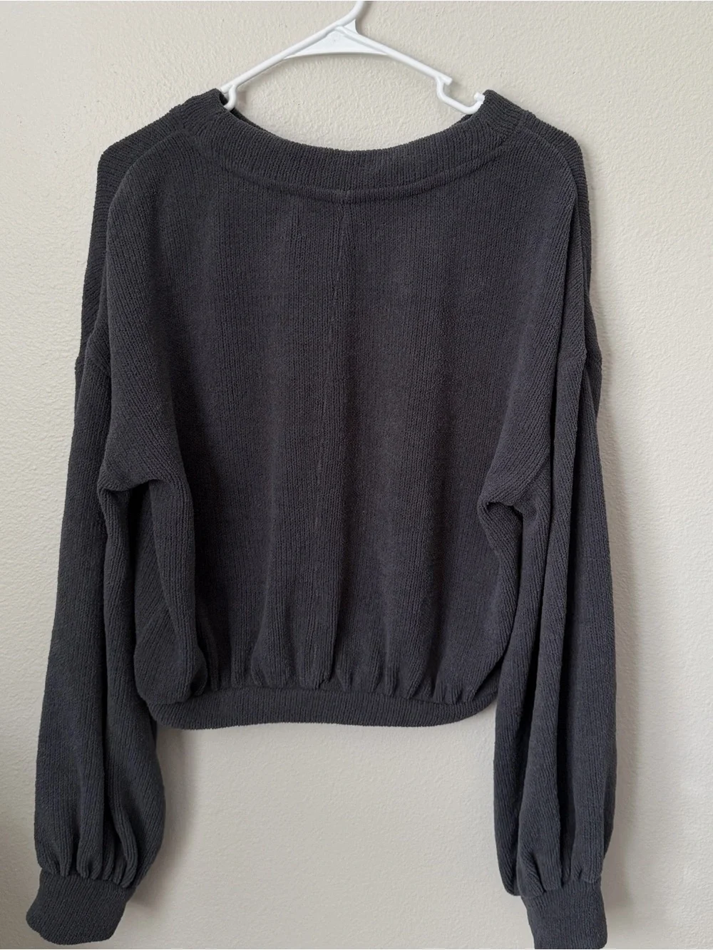Free People Beach TGIF Pullover Sweater Balloon Sleeves Women’s Xs Gray
